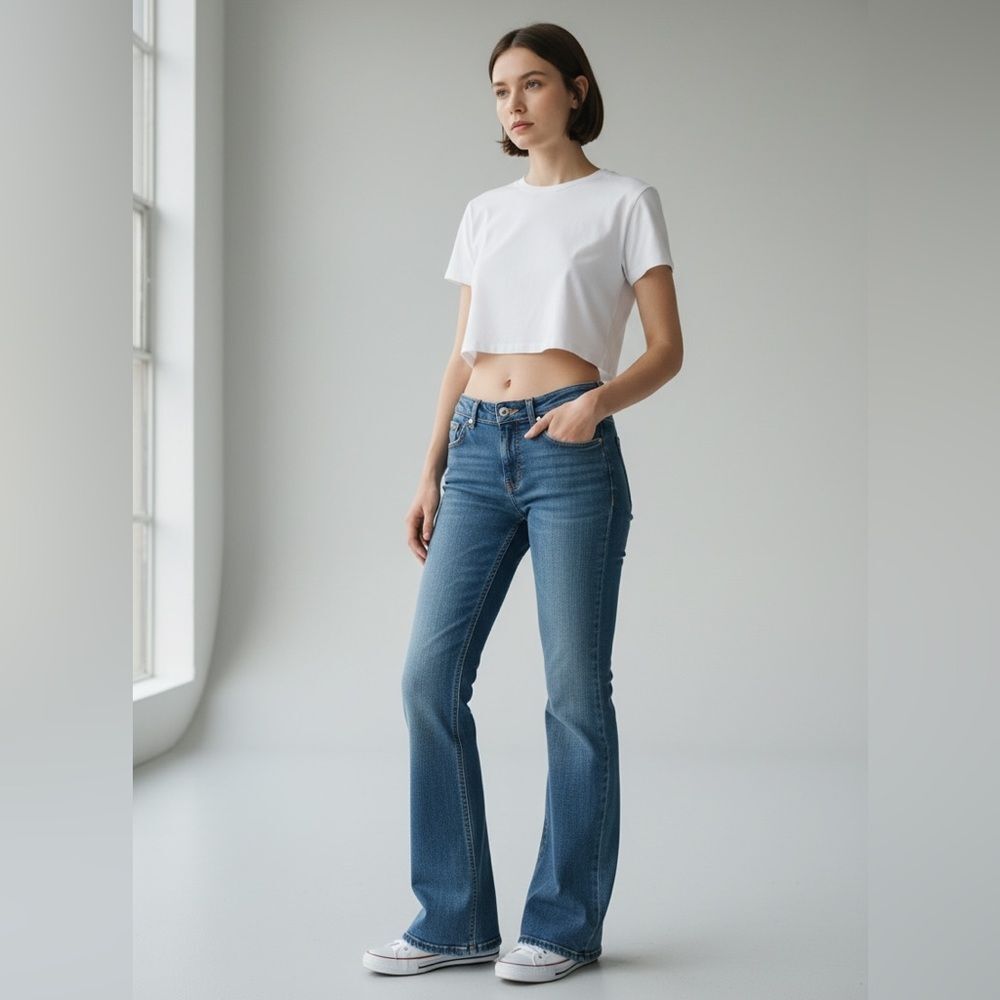 XOXO vintage Y2K low rise flare blue jeans. Normcore. Urban.